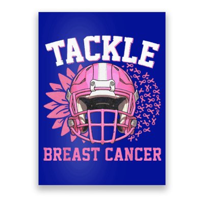 Tackle Football Pink Ribbon Breast Cancer Awareness Poster