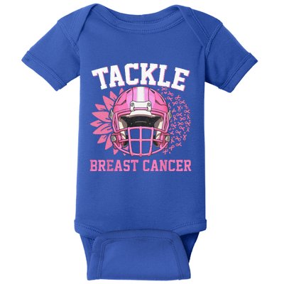 Tackle Football Pink Ribbon Breast Cancer Awareness Baby Bodysuit