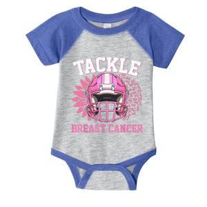 Tackle Football Pink Ribbon Breast Cancer Awareness Infant Baby Jersey Bodysuit