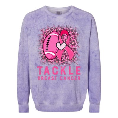 Tackle Football Pink Ribbon Breast Cancer Awareness Colorblast Crewneck Sweatshirt