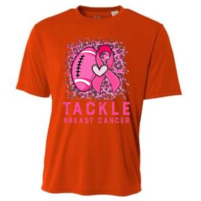 Tackle Football Pink Ribbon Breast Cancer Awareness Cooling Performance Crew T-Shirt