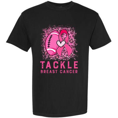 Tackle Football Pink Ribbon Breast Cancer Awareness Garment-Dyed Heavyweight T-Shirt