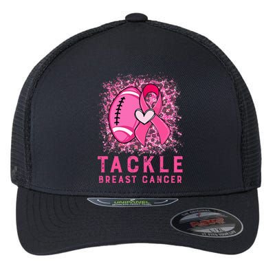 Tackle Football Pink Ribbon Breast Cancer Awareness Flexfit Unipanel Trucker Cap