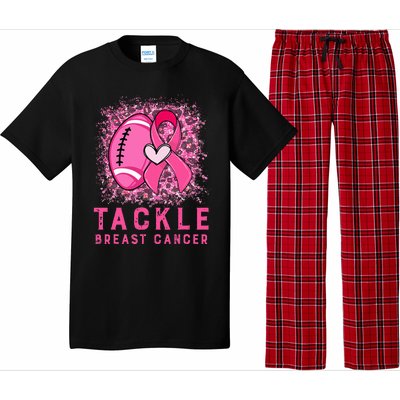 Tackle Football Pink Ribbon Breast Cancer Awareness Pajama Set