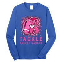 Tackle Football Pink Ribbon Breast Cancer Awareness Long Sleeve Shirt