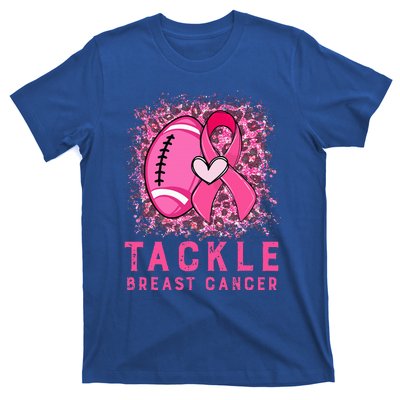 Tackle Football Pink Ribbon Breast Cancer Awareness T-Shirt