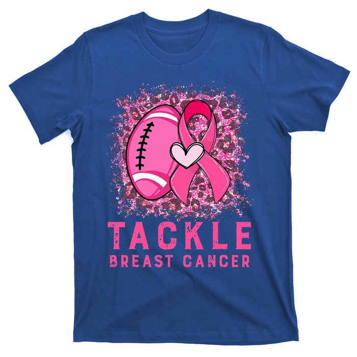 Tackle Football Pink Ribbon Breast Cancer Awareness T-Shirt