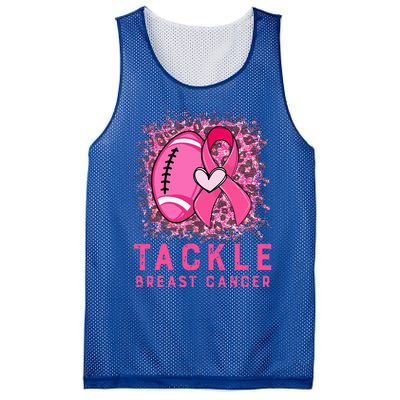 Tackle Football Pink Ribbon Breast Cancer Awareness Mesh Reversible Basketball Jersey Tank