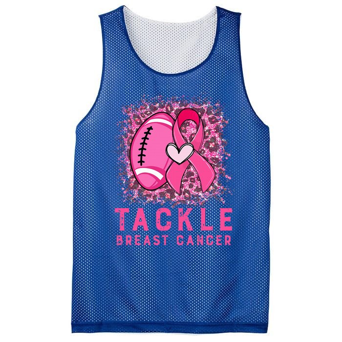 Tackle Football Pink Ribbon Breast Cancer Awareness Mesh Reversible Basketball Jersey Tank