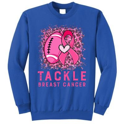 Tackle Football Pink Ribbon Breast Cancer Awareness Tall Sweatshirt