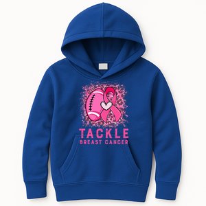 Tackle Football Pink Ribbon Breast Cancer Awareness Kids Hoodie