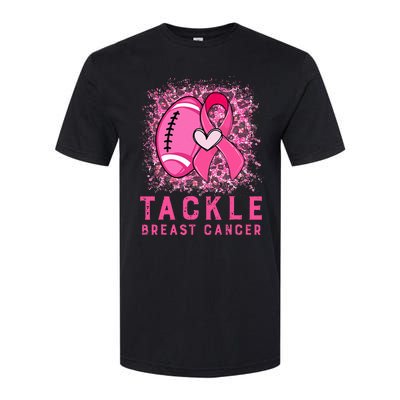 Tackle Football Pink Ribbon Breast Cancer Awareness Softstyle CVC T-Shirt