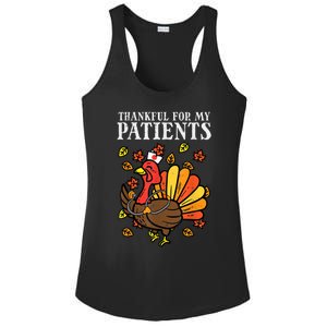 Thankful For Patients Turkey Nurse Thanksgiving Fall Scrub Cool Gift Ladies PosiCharge Competitor Racerback Tank