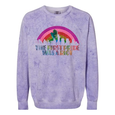 The First Pride Was A Riot Colorblast Crewneck Sweatshirt