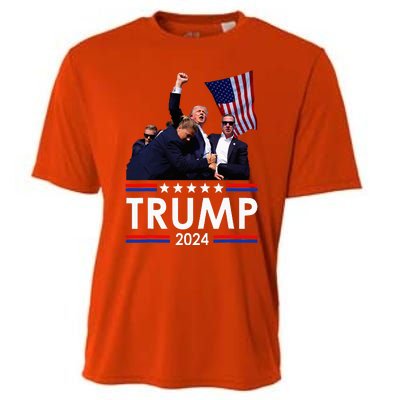 Trump Fist Pump Shot At Trump 2024 Cooling Performance Crew T-Shirt