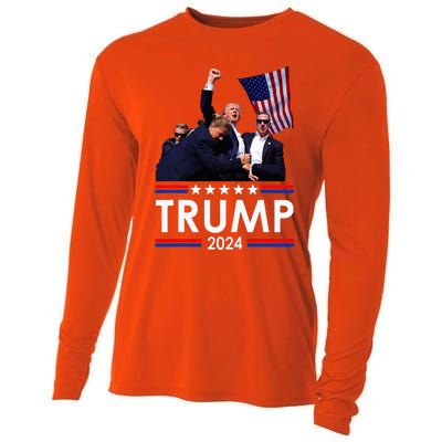 Trump Fist Pump Shot At Trump 2024 Cooling Performance Long Sleeve Crew