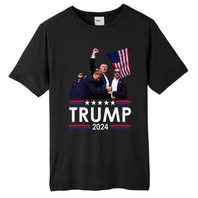 Trump Fist Pump Shot At Trump 2024 Tall Fusion ChromaSoft Performance T-Shirt