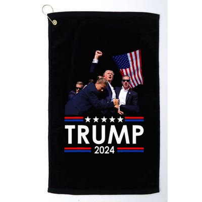 Trump Fist Pump Shot At Trump 2024 Platinum Collection Golf Towel