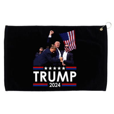 Trump Fist Pump Shot At Trump 2024 Grommeted Golf Towel