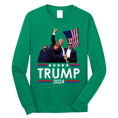 Trump Fist Pump Shot At Trump 2024 Long Sleeve Shirt