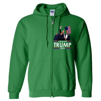 Trump Fist Pump Shot At Trump 2024 Full Zip Hoodie