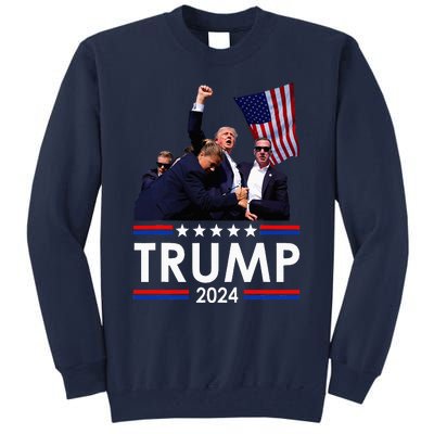 Trump Fist Pump Shot At Trump 2024 Tall Sweatshirt