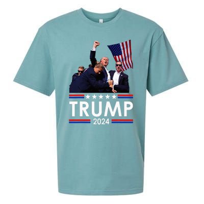 Trump Fist Pump Shot At Trump 2024 Sueded Cloud Jersey T-Shirt