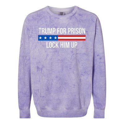 Trump For Prison Lock Him Up Colorblast Crewneck Sweatshirt