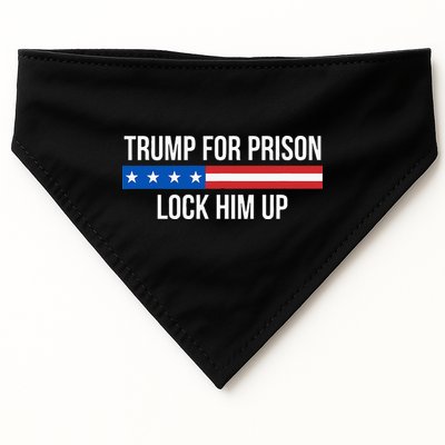 Trump For Prison Lock Him Up USA-Made Doggie Bandana