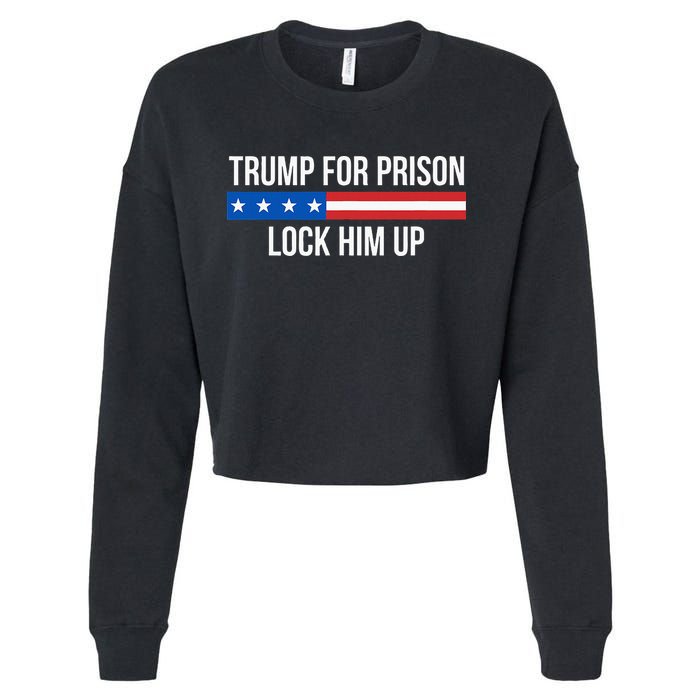 Trump For Prison Lock Him Up Cropped Pullover Crew