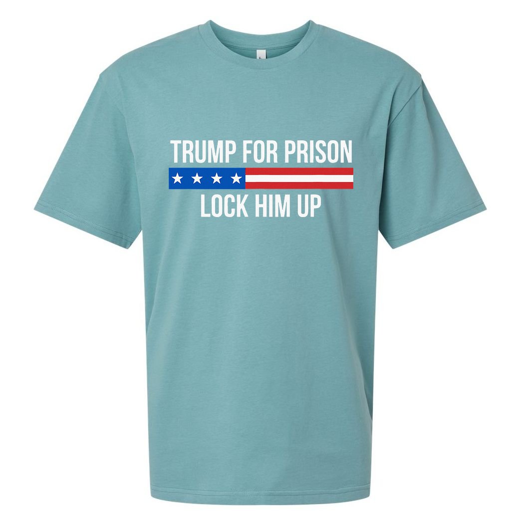 Trump For Prison Lock Him Up Sueded Cloud Jersey T-Shirt