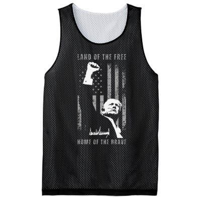 Trump Fist Pump Land Of The Free Home Of The Brave Us Flag Mesh Reversible Basketball Jersey Tank