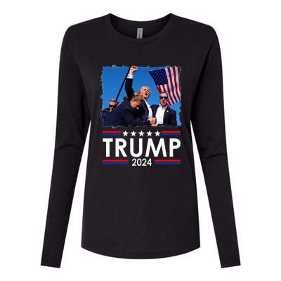 Trump Fist Pump Shot At Trump 2024 Trump Survives Rally Womens Cotton Relaxed Long Sleeve T-Shirt