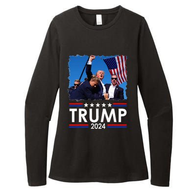 Trump Fist Pump Shot At Trump 2024 Trump Survives Rally Womens CVC Long Sleeve Shirt