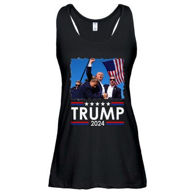 Trump Fist Pump Shot At Trump 2024 Trump Survives Rally Ladies Essential Flowy Tank