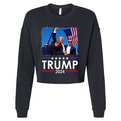 Trump Fist Pump Shot At Trump 2024 Trump Survives Rally Cropped Pullover Crew