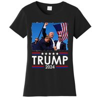 Trump Fist Pump Shot At Trump 2024 Trump Survives Rally Women's T-Shirt