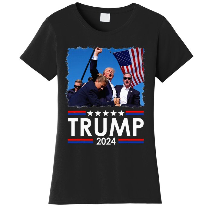 Trump Fist Pump Shot At Trump 2024 Trump Survives Rally Women's T-Shirt