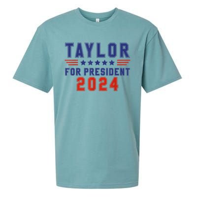 Taylor For President 2024 Funny Taylor First Name Sueded Cloud Jersey T-Shirt