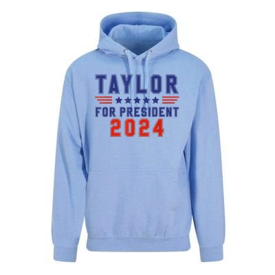 Taylor For President 2024 Funny Taylor First Name Unisex Surf Hoodie