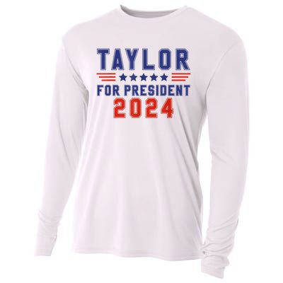 Taylor For President 2024 Funny Taylor First Name Cooling Performance Long Sleeve Crew