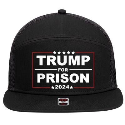 Trump For Prison 2024 Support Trump 4th Of July 7 Panel Mesh Trucker Snapback Hat