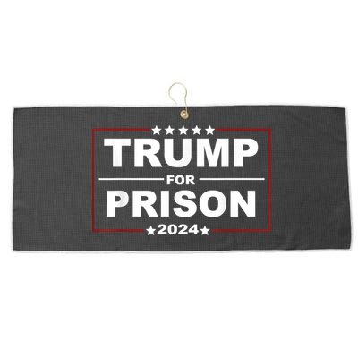 Trump For Prison 2024 Support Trump 4th Of July Large Microfiber Waffle Golf Towel