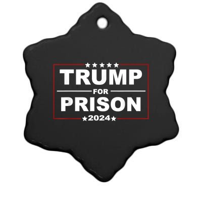 Trump For Prison 2024 Support Trump 4th Of July Ceramic Star Ornament