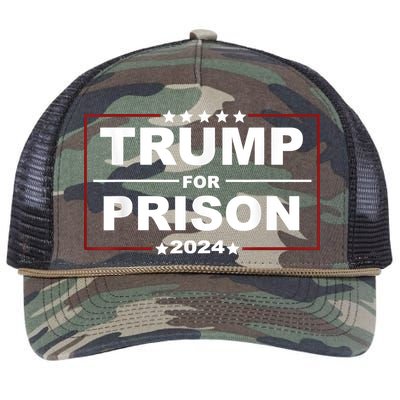 Trump For Prison 2024 Support Trump 4th Of July Retro Rope Trucker Hat Cap