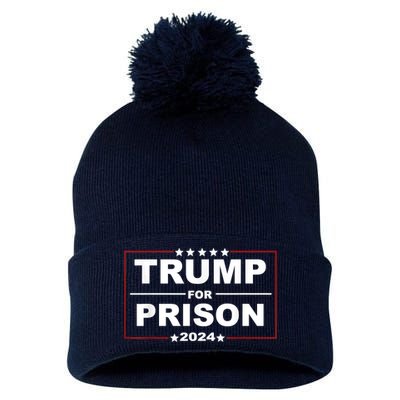 Trump For Prison 2024 Support Trump 4th Of July Pom Pom 12in Knit Beanie