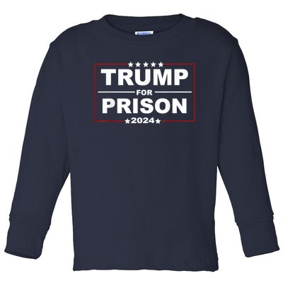 Trump For Prison 2024 Support Trump 4th Of July Toddler Long Sleeve Shirt