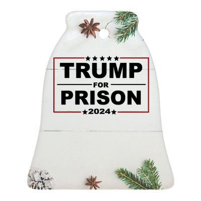 Trump For Prison 2024 Support Trump 4th Of July Ceramic Bell Ornament