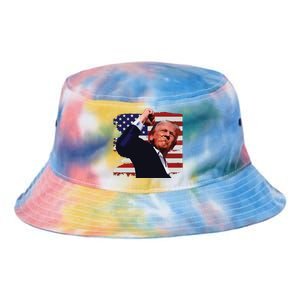 Trump Fist Pump Shot A Trump 2024 Trump For President Tie Dye Newport Bucket Hat