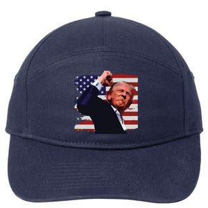 Trump Fist Pump Shot A Trump 2024 Trump For President 7-Panel Snapback Hat